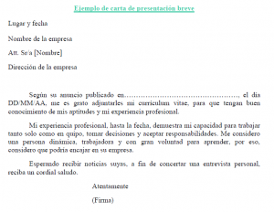 carta presentacion breve