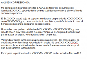 Carta De Referencia Personal Doc