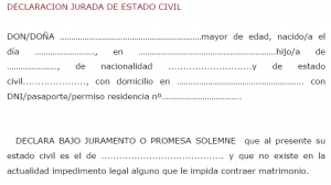 declaracion jurada estado civil