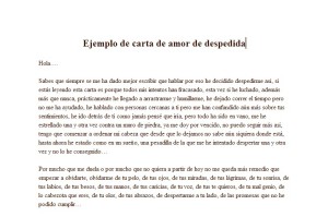 Ejemplo de carta de amor de despedida  Ejemplos de carta