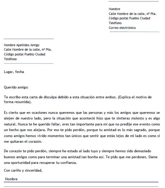 Carta De Disculpa Formal Ejemplo - Recipes Blog w