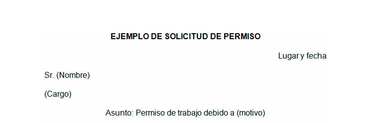 Ejemplo de solicitud de permiso  Modelo de solicitud