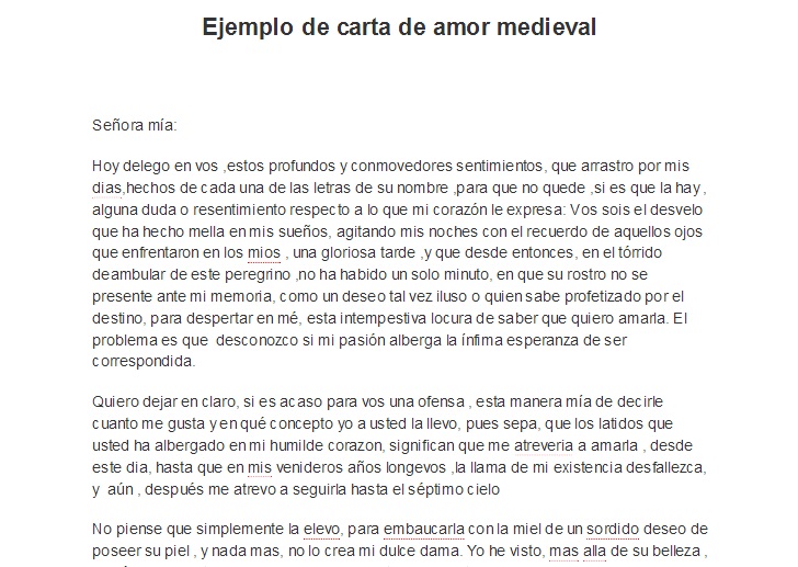 Ejemplos de cartas de amor