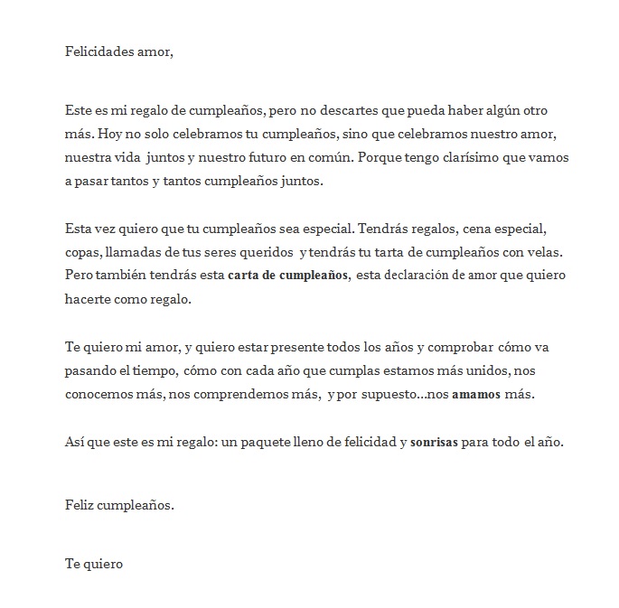 Ejemplo De Carta De Cumpleanos Para Mi Novio Ejemplos De Carta