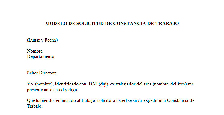 modelo certificado de trabajo para prestamos