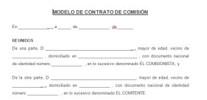Ejemplo de contrato de comisión mercantil