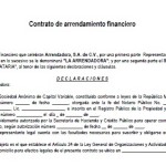 Ejemplo de contrato de arrendamiento financiero