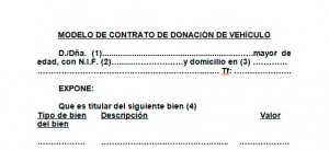 Ejemplo de contrato de donación de vehículo