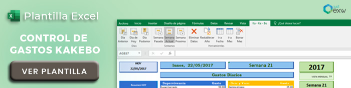 Plantilla control de gastos kakebo en Excel