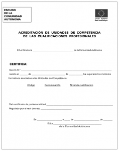 Acreditación certificado de profesionalidad nivel 3