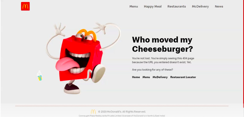 Aprende a diseñar una página de error 404 como el McDonald