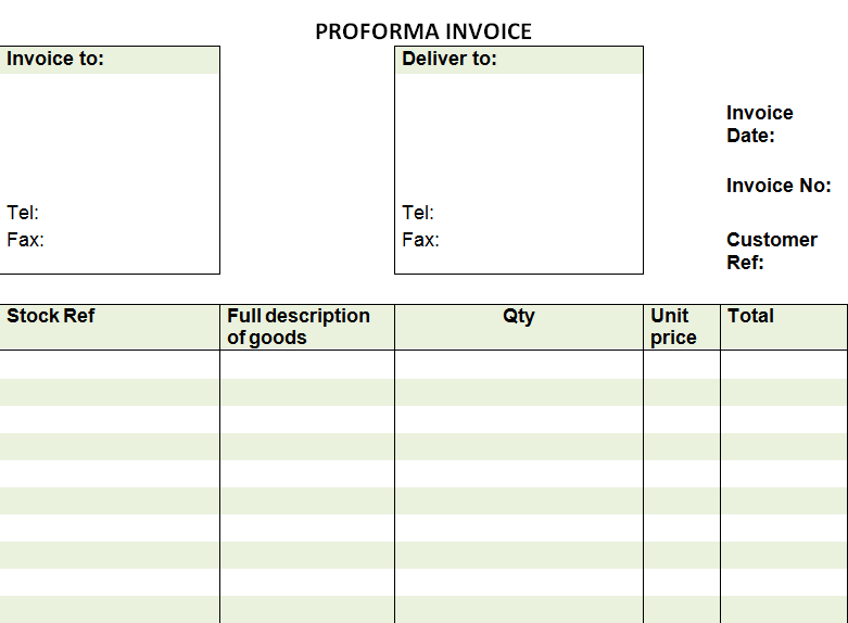 Como se hace una factura proforma