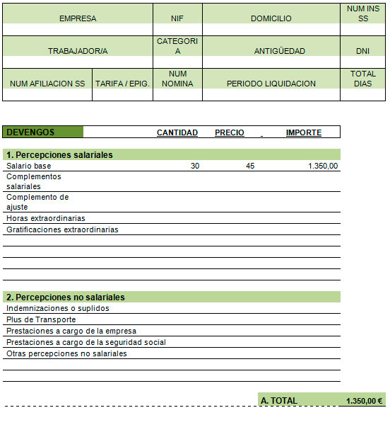 Ejemplo De Recibo De Sueldo Modelo Plantilla