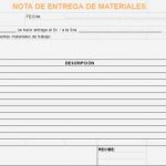 Plantilla de nota de entrega de materiales